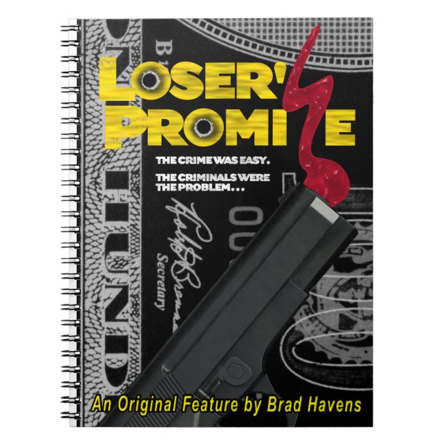 Caderno Espiral Poster de promessa do perdedor em um local (Frente)