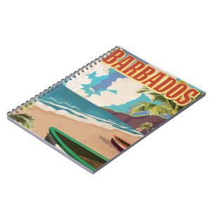 Caderno Espiral Poster de viagens de Barbados