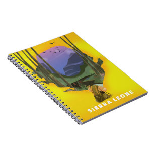 Caderno Espiral poster de viagens de mapa ilustrado do sererra leo