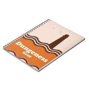 Caderno Espiral Poster de viagens do estilo Dungeness Kent vintage