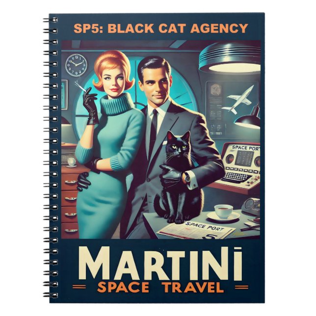 Caderno Espiral Poster de viagens Espacial Martini SP5: Agência de (Frente)