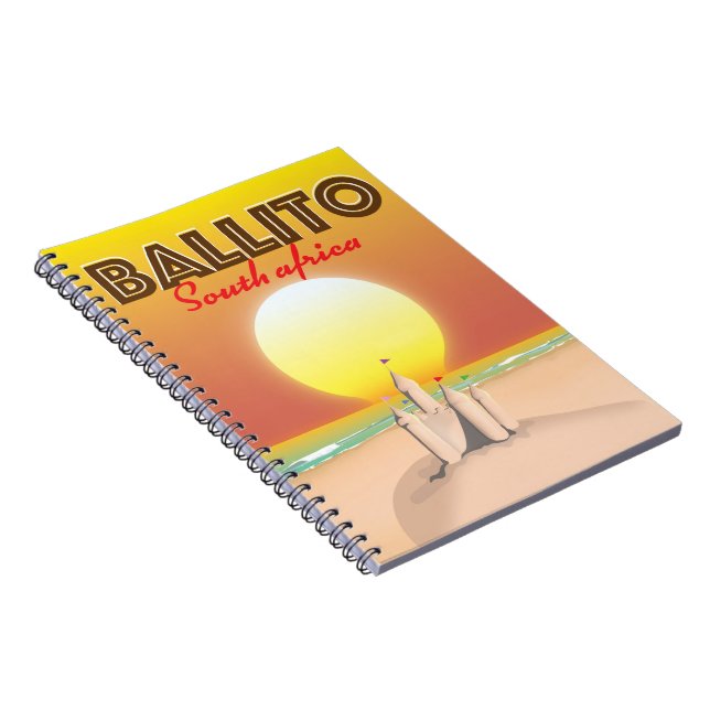 Caderno Espiral Poster de viagens sul-africano Ballito (Lado Direito)
