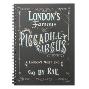 Caderno Espiral Poster vintage Piccadilly Circus London