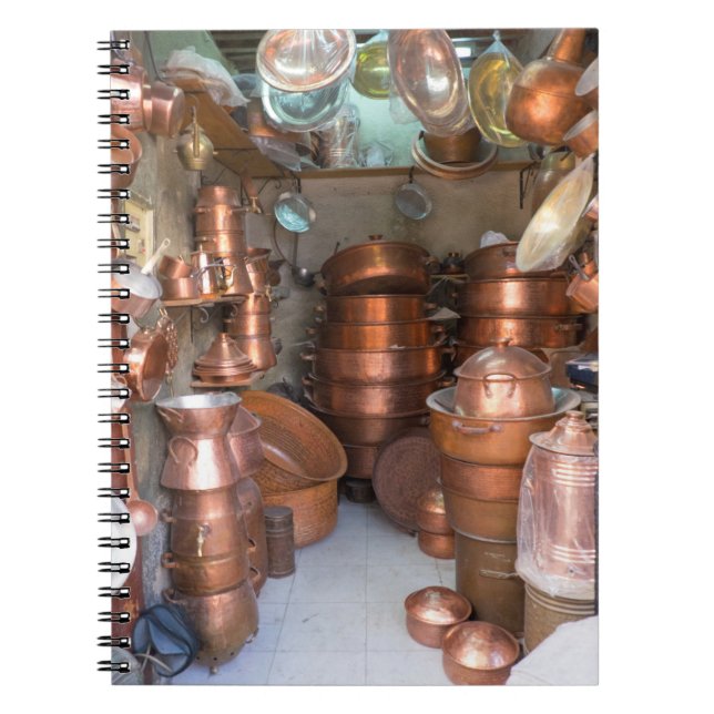 Caderno Espiral Potes De Cobre No Mercado (Frente)