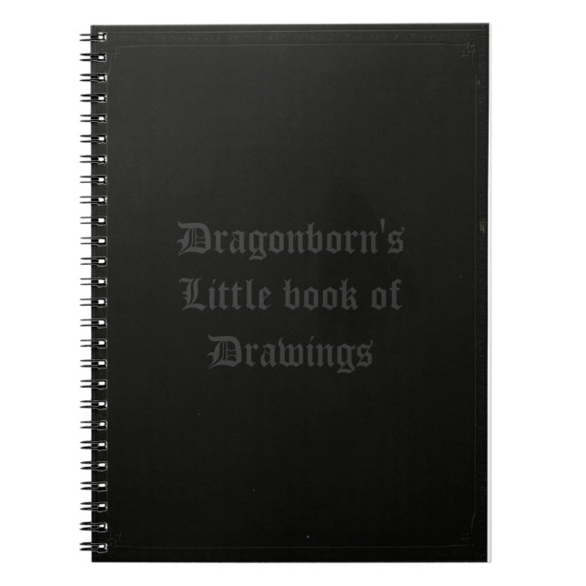 Caderno Espiral Pouco livro de Dragonborn dos desenhos (Frente)