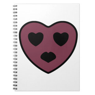 Caderno Espiral Pout da face do coração