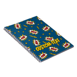 Caderno Espiral Pow Comic Sound Effect Pattern