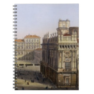Caderno Espiral Praça Castello, Turin, gravado por F. Citterio (c