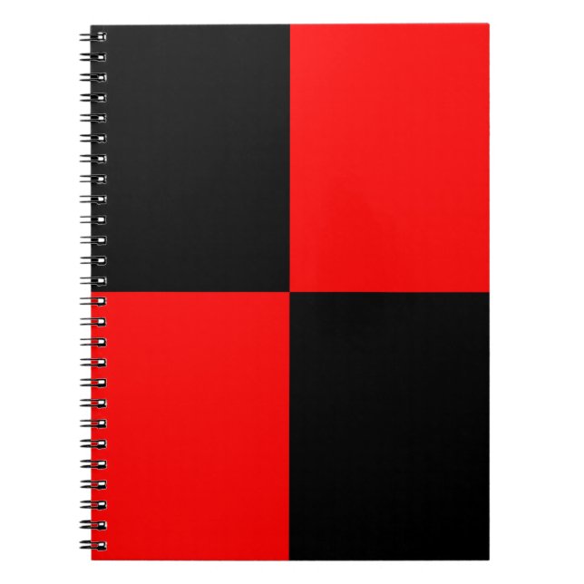 Caderno Espiral Praça do padrão preto vermelho (Frente)