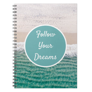 Caderno Espiral Praia Arenosa Inspirando Siga Seus Sonhos