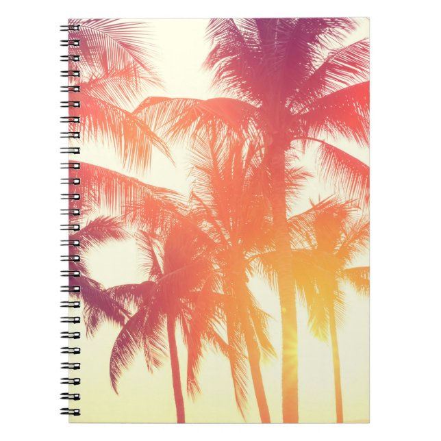 Caderno Espiral Praia de Coconut: Vintage Tropical Warmth. (Frente)