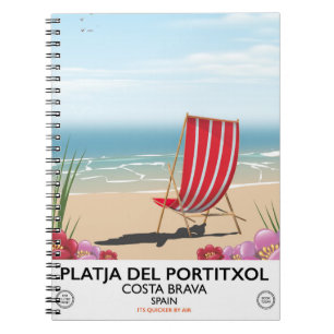 Caderno Espiral Praia do Portitxol, Costa Brava, Espanha
