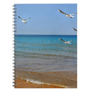 Caderno Espiral Praia e gaivotas