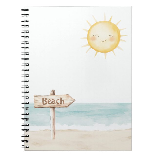 Caderno Espiral Praia Encontre Seu Sol Feliz (Frente)