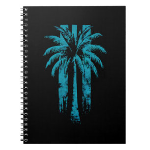Caderno Espiral Praia Havaiana Férias Tropicais de Verão Árvore de