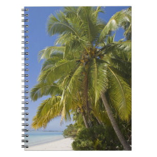 Caderno Espiral Praia na Ilha de Um Pé, Aitutaki, Ilhas Cook
