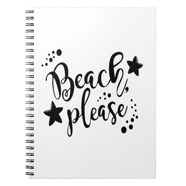 Caderno Espiral Praia, por favor (Frente)