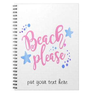 Caderno Espiral praia, por favor