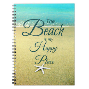 Caderno Espiral Praia que diz o livro de nota