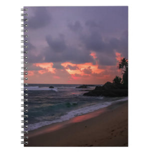 Caderno Espiral Praia Romântica ao Crepúsculo