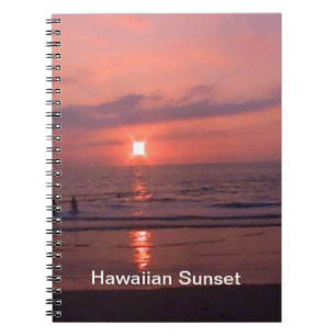 Caderno Espiral Praia Romântica do Oceano Sunset Havaiano