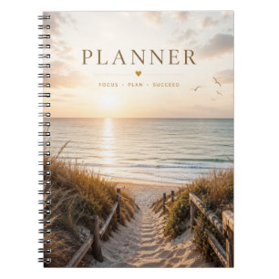 Caderno Espiral Praia Simples ao Pôr do Sol