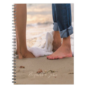 Caderno Espiral Praia Tropical,Foots,Waves - Personalizada