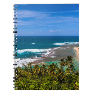 Caderno Espiral Praia Tunnels vista da Trilha Kalalau