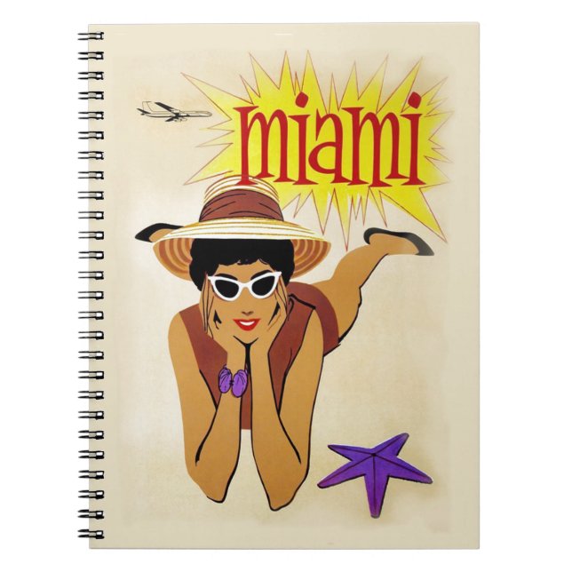 Caderno Espiral Praia Vintage Miami (Frente)