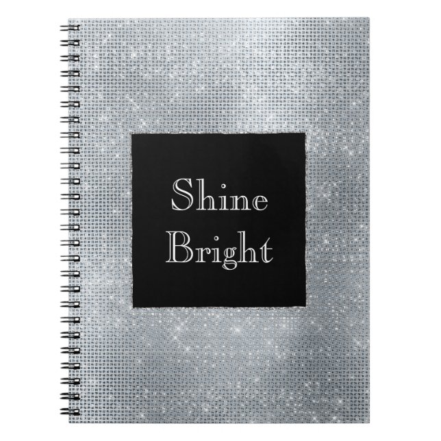 Caderno Espiral Prata-Glama Negra Glitzy Sparkle (Frente)