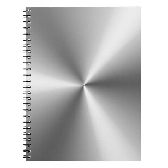 Caderno Espiral Prateado Metálico (Frente)