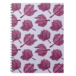 Caderno Espiral Prato de Flor de Physalis Rosa Pastel Botânico