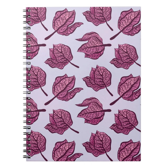 Caderno Espiral Prato de Flor de Physalis Rosa Pastel Botânico (Frente)