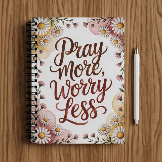 Caderno Espiral Pray more worry less notebook  (Criador carregado)