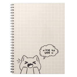 Caderno Espiral Prazer em Ver Você: Um Delicioso Design de Gato Fa