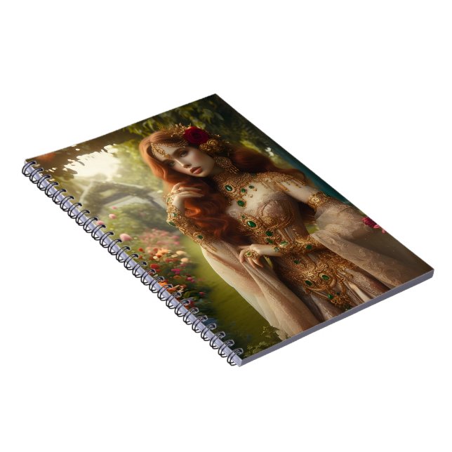 Caderno Espiral Pre-Raphaelite gilded woman 2 in garden  (Lado Direito)