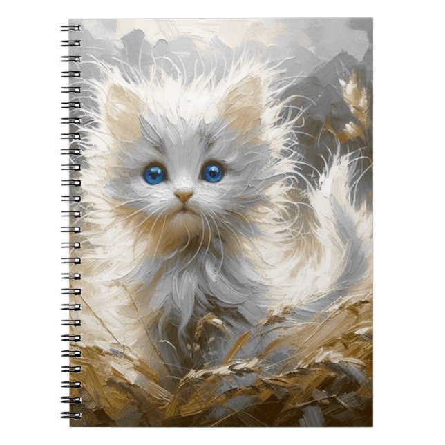 Caderno Espiral Precioso White Kitten (Frente)