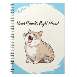 Caderno Espiral Precisa de snacks para o notebook meow direito