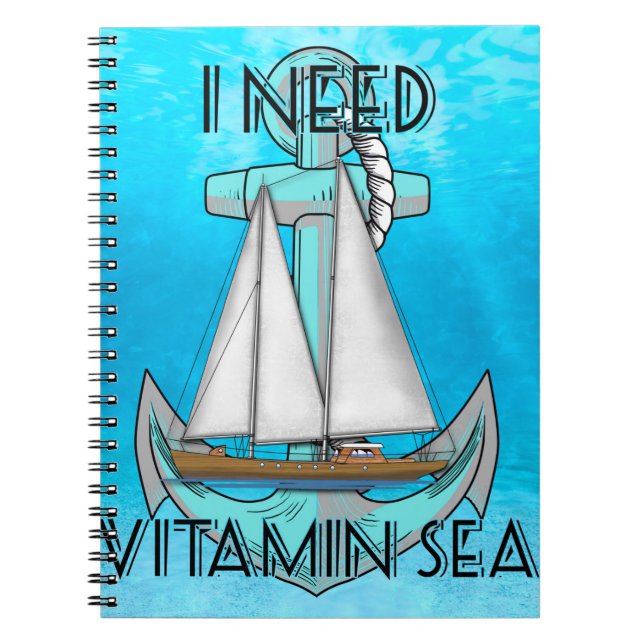 Caderno Espiral Preciso De Barco De Mar De Vitamina (Frente)