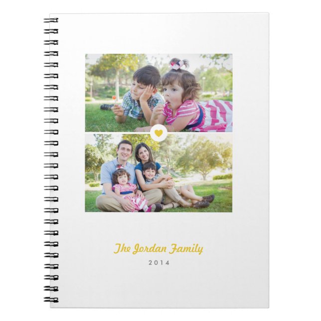 Caderno Espiral Preenchido com Diário de Amor - Dourado (Frente)