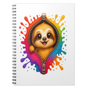 Caderno Espiral Preguiça Aquarela