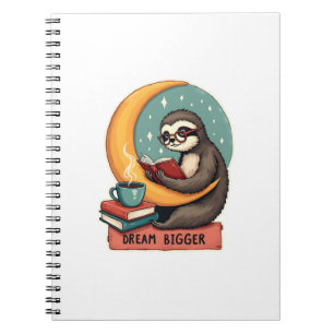 Caderno Espiral Preguiça de Livro Antigo Amante da Leitura Design 
