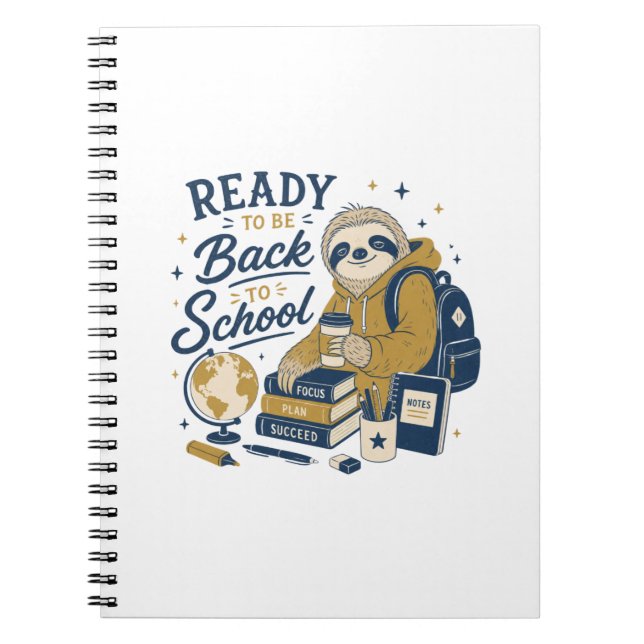 Caderno Espiral Preguiça Faculdade Volta às Aulas (Frente)