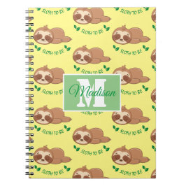 Caderno Espiral Preguiça Para Ser | Nome de Padrão Divertido de Pr