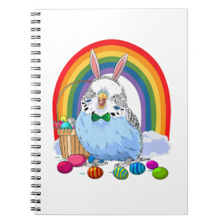 Caderno Espiral Prêmio Bunny de Ovos de Páscoa Azul do Orçamento