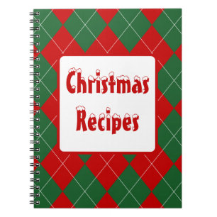 Caderno Espiral Preppy Argyle Tartan Diamond Xadrez Vermelho Verde