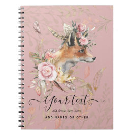 Caderno Espiral Presente comemorativa de Boho Fox, PERSONALIZADA