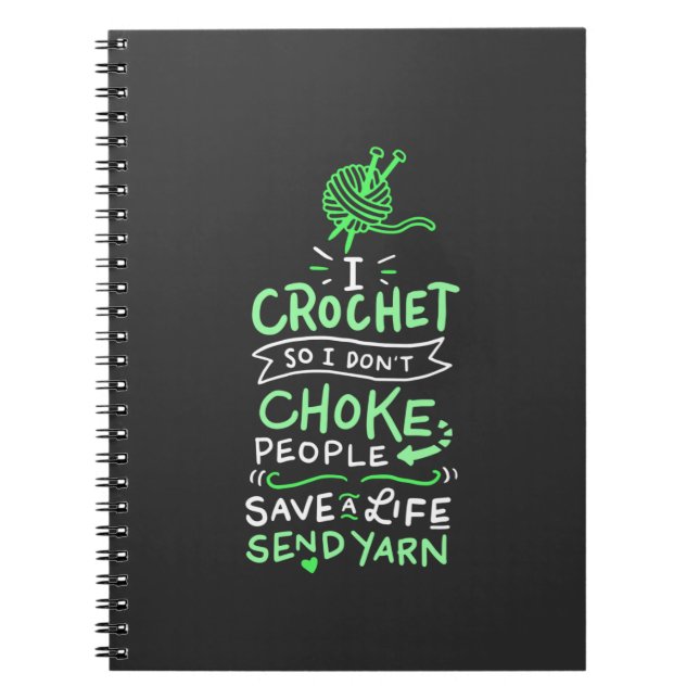 Caderno Espiral Presente Crocheter Crocheting (Frente)