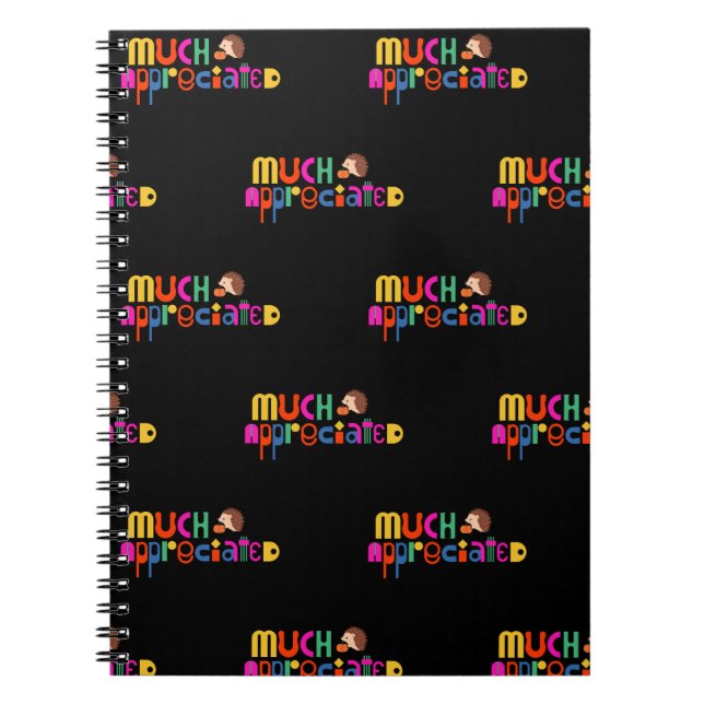 Caderno Espiral Presente de agradecimento preto colorido muito apr (Frente)