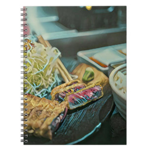 Caderno Espiral Presente de amante de sushi japonês